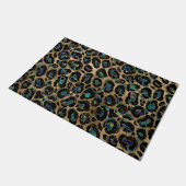 Leopard Faux Texture Marmer and gold Deurmat (Schuin)