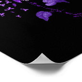 Leopard fibromyalgie bewustzijn Paarse lint Poster (Hoek)