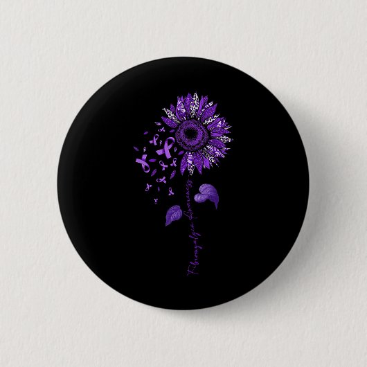 Leopard fibromyalgie bewustzijn Paarse lint Ronde Button 5,7 Cm (Voorkant)