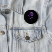 Leopard fibromyalgie bewustzijn Paarse lint Ronde Button 5,7 Cm (In situ)