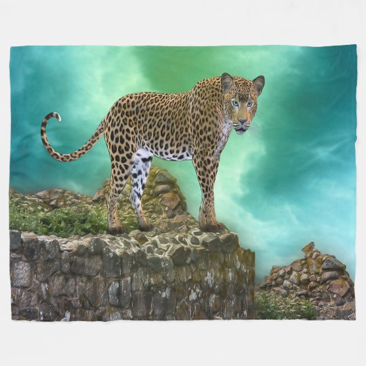 Leopard Fleece Deken (Voorkant (Horizontaal))