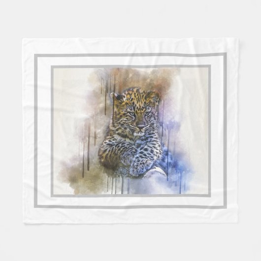 Leopard Fleece Deken (Voorkant (Horizontaal))