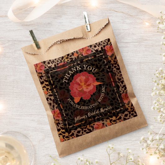 Leopard Floral Vrijgezellenfeest Dank u wel Bedankzakje (Geknipt)