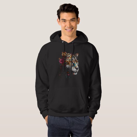 Leopard flower  animal leopard hoodie (Voorkant volledig)