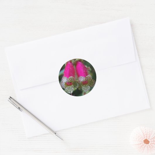 Leopard Flower Ronde Sticker (Envelop)