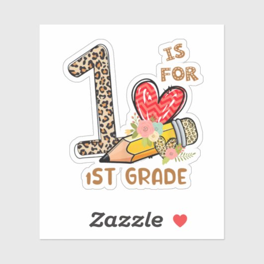 Leopard Flowers 1St Grade Sticker (Vel)