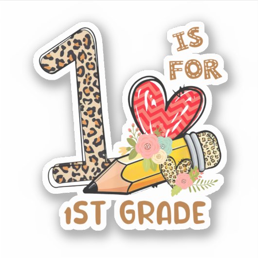 Leopard Flowers 1St Grade Sticker (Voorkant)