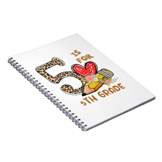 Leopard Flowers 5e graad student leraar Notitieboek (Rechterzijde)