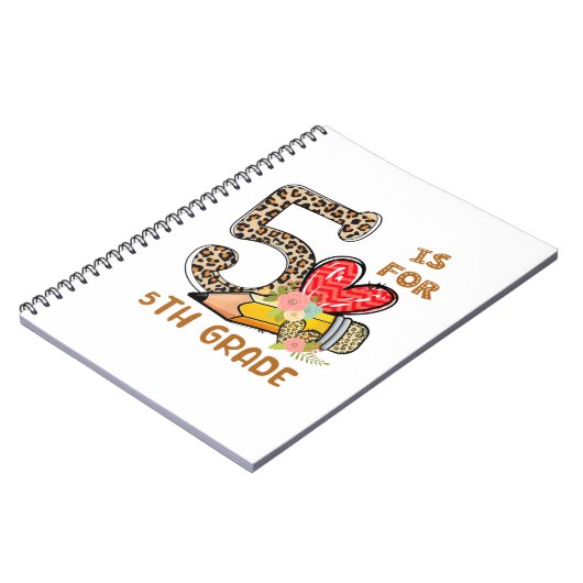 Leopard Flowers 5e graad student leraar Notitieboek (Linkerzijde)