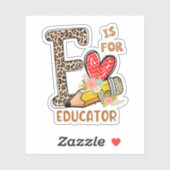 Leopard Flowers Educator Terug naar School Sticker (Vel)
