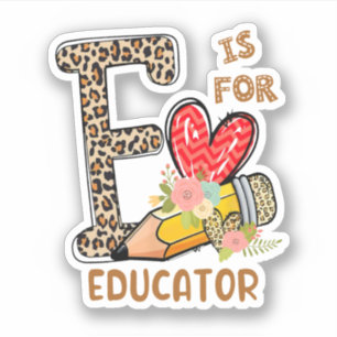 Leopard Flowers Educator Terug naar School Sticker