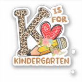 Leopard Flowers Kindergarten terug naar school Sticker (Voorkant)