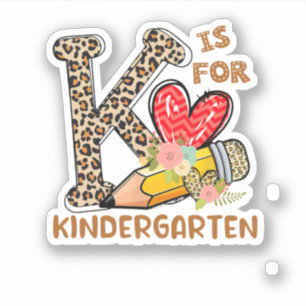Leopard Flowers Kindergarten terug naar school Sticker
