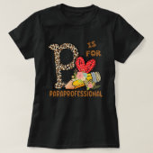 Leopard Flowers Paraprofessional terug naar school T-shirt (Design voorkant)