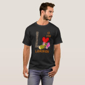 Leopard Flowers Pencil Librarian T-shirt (Voorkant volledig)
