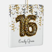 Leopard Folie 16 Birthday ballons Foto Gift Tiener Keramisch Ornament (Rechts)