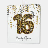 Leopard Folie 16 Birthday ballons Foto Gift Tiener Keramisch Ornament (Links)