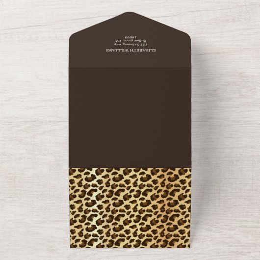 Leopard Folie Ballon 40th Birthday QR Code RSVP All In One Uitnodiging (Buitenkant)