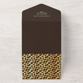 Leopard Folie Ballon 50th Birthday QR Code RSVP Al All In One Uitnodiging (Buitenkant)