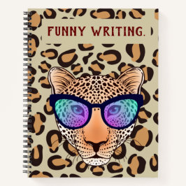 Leopard Funny die Daily schrijft Notitieboek