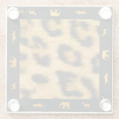 Leopard Fur African Border - Glass Onderzetter (Achterkant)