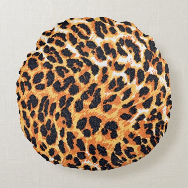 leopard fur as backgroundleopard,pattern,print,ski rond kussen (Voorkant)