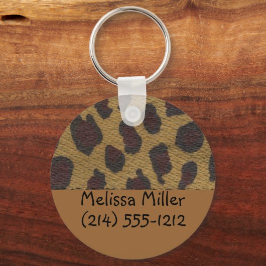 Leopard Fur Baggage ID-labels Sleutelhanger (Voorkant)