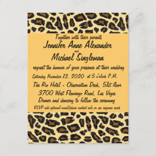 Leopard Fur Contemtual Wedding Informatiekaartje