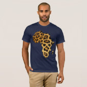 Leopard Fur-effect Kaart van AFRIKA Mode T-shirt (Voorkant volledig)