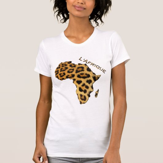 Leopard Fur-Effect Map van de AFRIKA-reeks T-shirt (Voorkant)