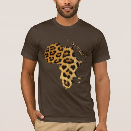 Leopard Fur-Effect Map van de AFRIKA-reeks T-shirt (Voorkant)