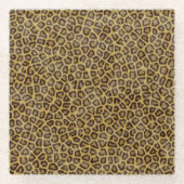 Leopard Fur Glazen Onderzetter (Voorkant)