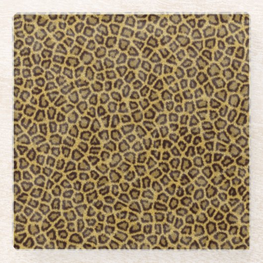 Leopard Fur Glazen Onderzetter (Voorkant)
