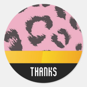 Leopard Fur Hartelijk dank Ronde Sticker