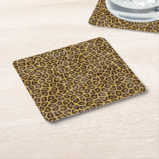 Leopard Fur Kartonnen Onderzetters (Schuin)