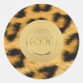 Leopard Fur Monogram Sticker (Voorkant)