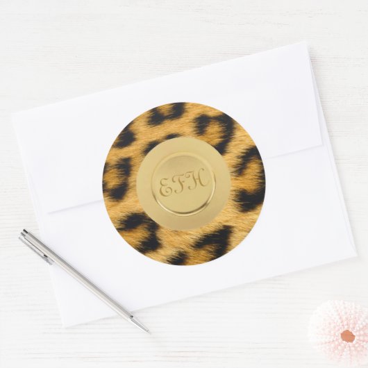 Leopard Fur Monogram Sticker (Envelop)