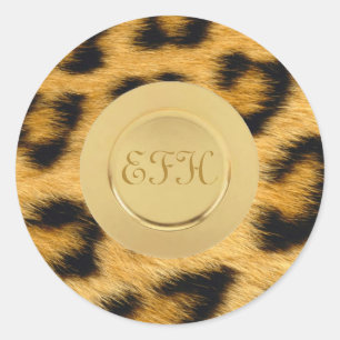 Leopard Fur Monogram Sticker