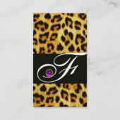 LEOPARD FUR, PAARSE ZWARTE GEMSTONE MONOGRAM VISITEKAARTJE (Achterkant)