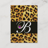 LEOPARD FUR, PAARSE ZWARTE GEMSTONE MONOGRAM VISITEKAARTJE (Achterkant)