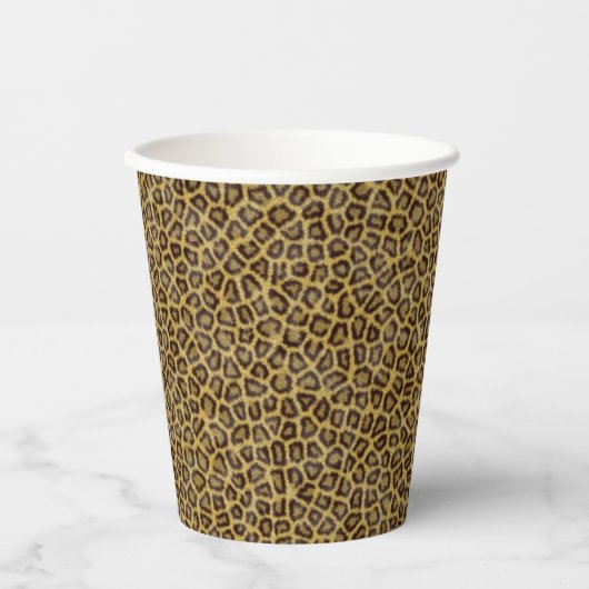 Leopard Fur Papieren Bekers (Voorkant)