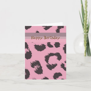 Leopard Fur Pattern Birthday Kaart