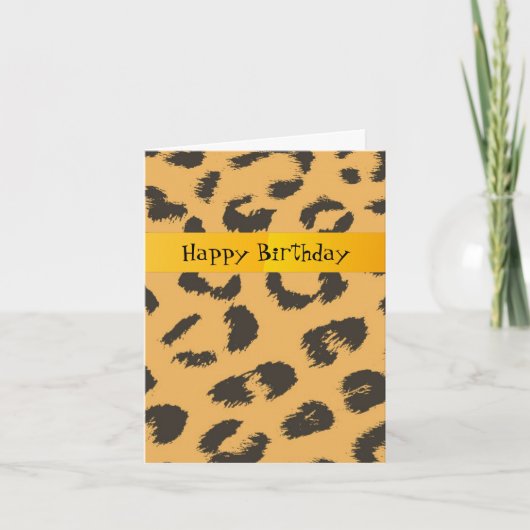 Leopard Fur Pattern Birthday Kaart (Voorkant)