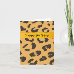 Leopard Fur Pattern Birthday Kaart