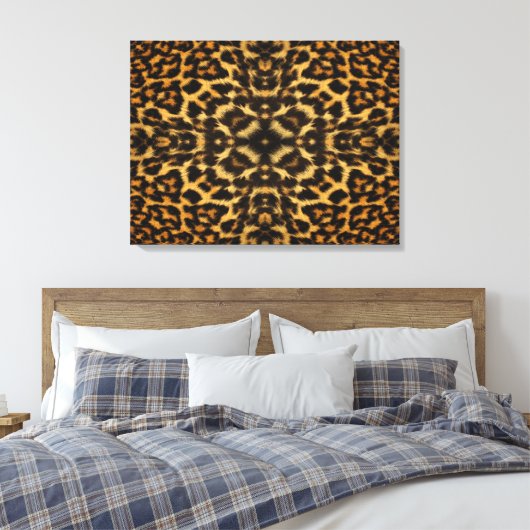 Leopard Fur Pattern Canvas Afdruk (Insitu (Slaapkamer))