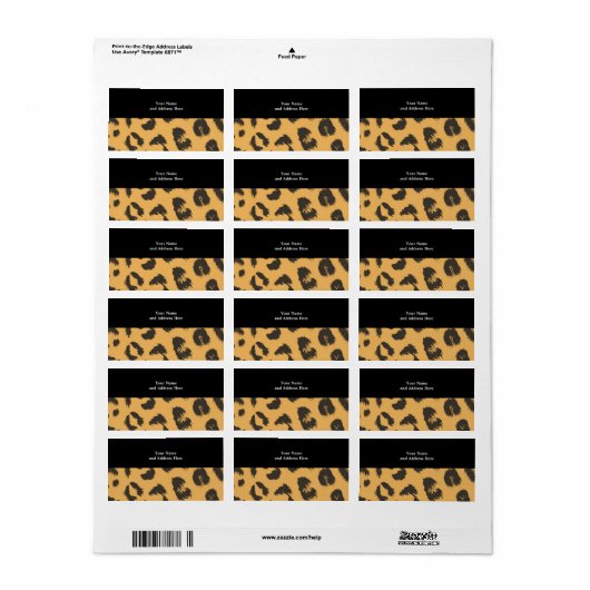Leopard Fur Pattern Etiket (Full Sheet)