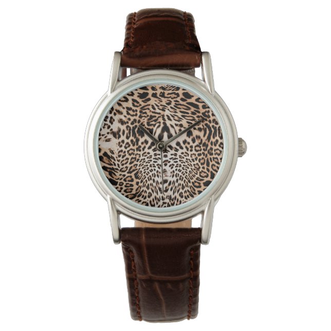 Leopard Fur Pattern Horloge (Voorkant)