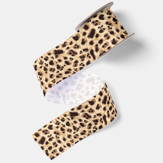 Leopard Fur Pattern Satijnen Lint (Achterkant)