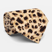 Leopard Fur Pattern Stropdas (Opgerold)
