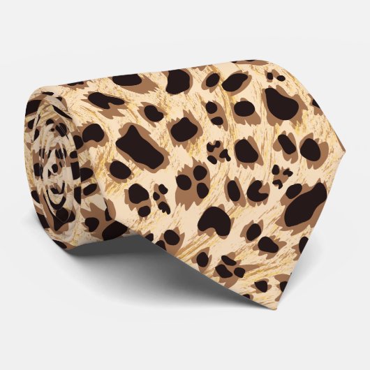 Leopard Fur Pattern Stropdas (Opgerold)